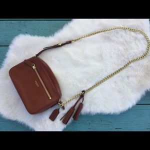 Authentic brown leather coach bag
